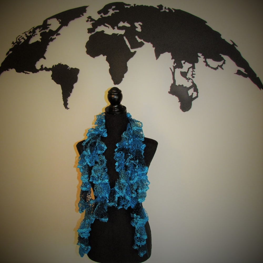 Middle Eastern Handmade Blue Scarf